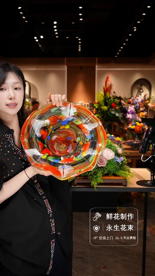 琉璃手工艺品手工花器花束空运包邮送货上门-以图片为准