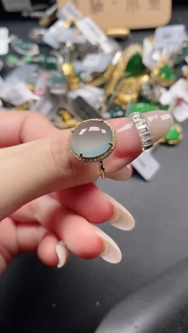 银S925镶嵌戒指翡翠51151