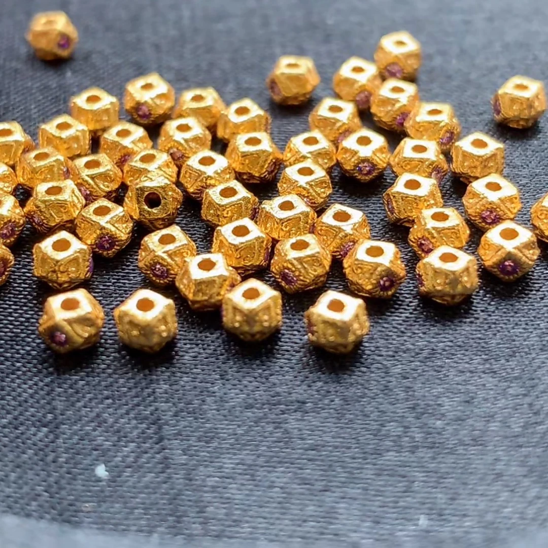 吊坠925银  Y041银饰紫珠小隔珠（5个起拍，链接是5个的价格）