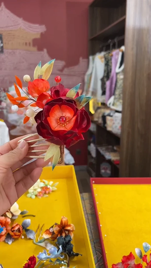 【闪购商品】刺绣非遗绒花（发饰）