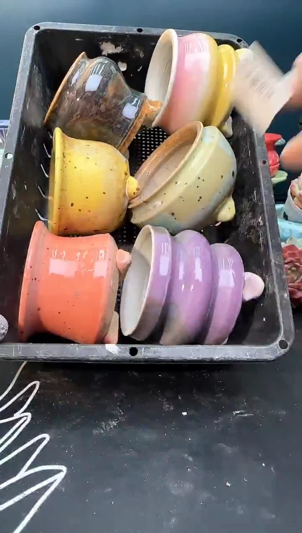 3 184 小水墨盆 6个 默认微瑕