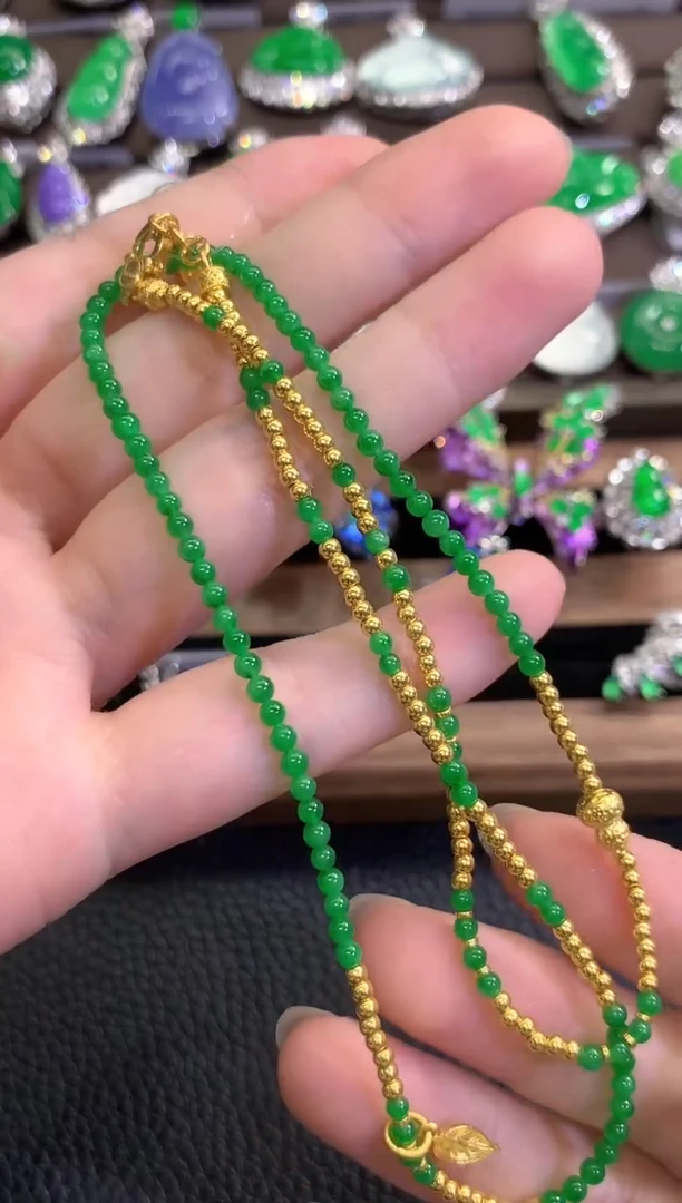 项链18K金镶嵌翡翠春日珠宝 D28