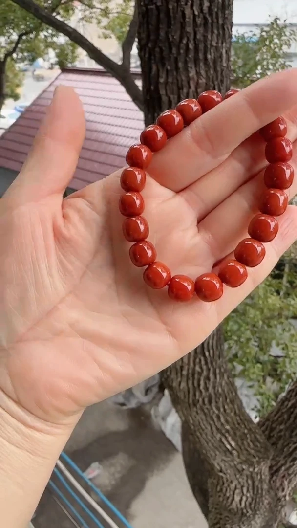 未镶嵌多样性发一件南红玛瑙【高货】锦红9mm保山老型单圈