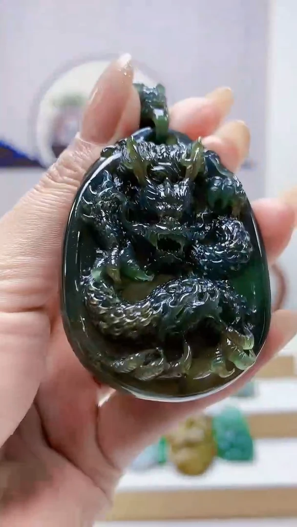 未镶嵌定制翡翠4917MM-毛货挂件54