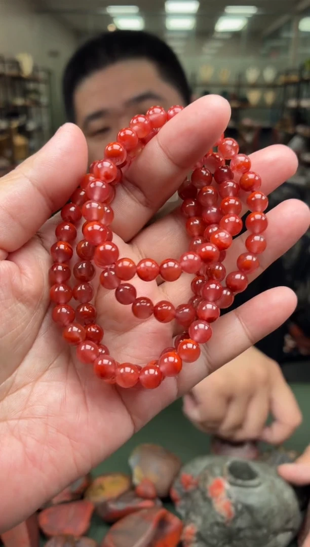 手链未镶嵌南红玛瑙多圈手串一条约7mm多样性发货