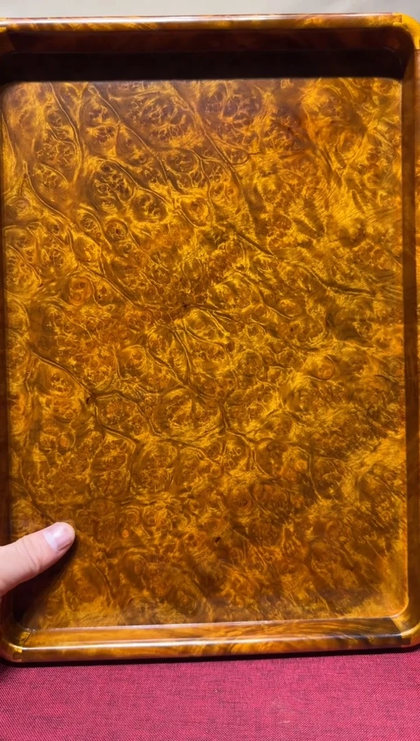 帝王之木：满留疤文承盘 长35.5宽25.3高3cm