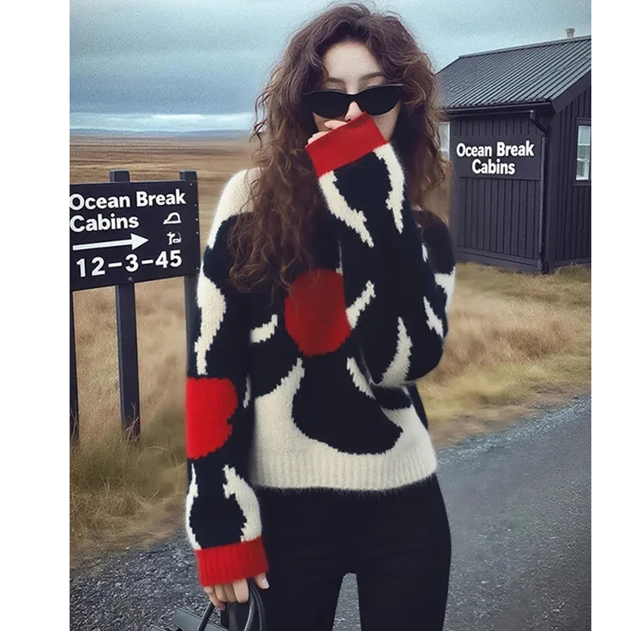 2025秋法式独特别致绝美设计感小众不撞款高级感超好看花朵毛衣女