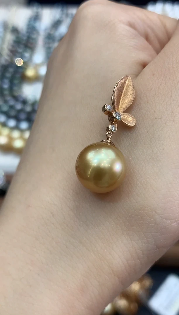 吊坠(不含链)18K金镶嵌海水珍珠C128