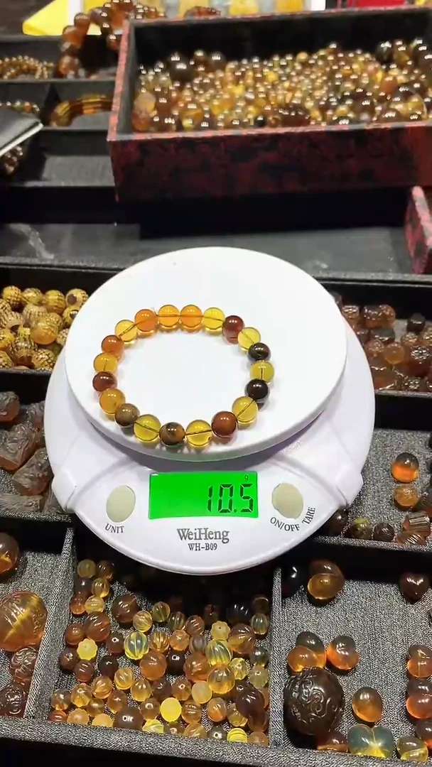 琥珀颈饰未镶嵌天然缅甸琥珀手串9+