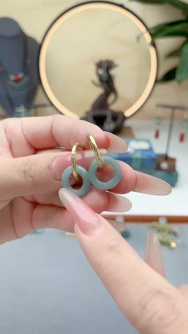 未镶嵌翡翠耳饰00翡翠耳扣