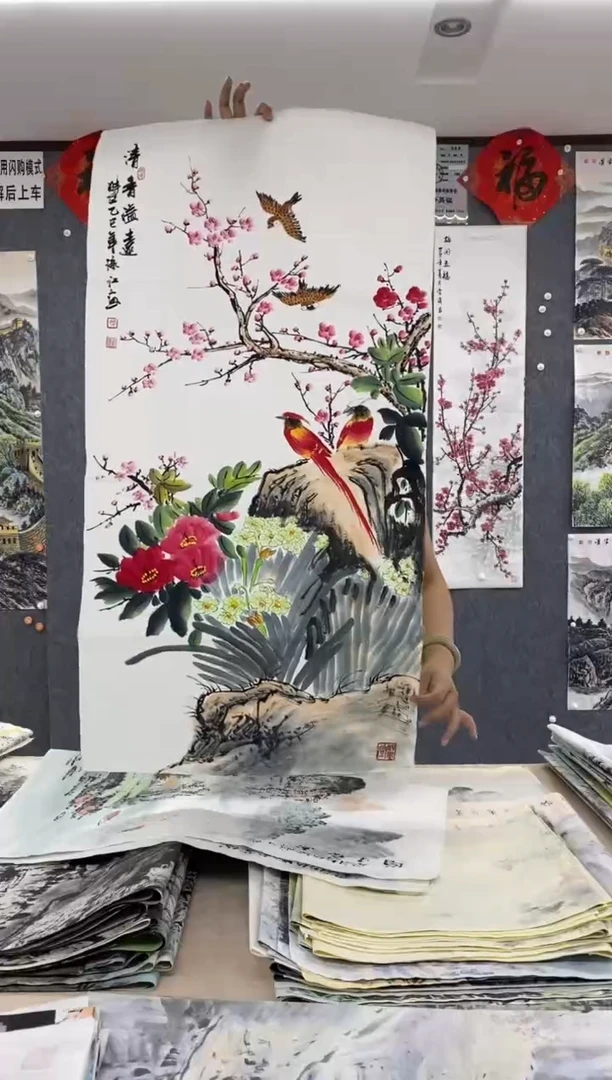 国画福利！沈泳江手绘  三尺整张 100*50cm