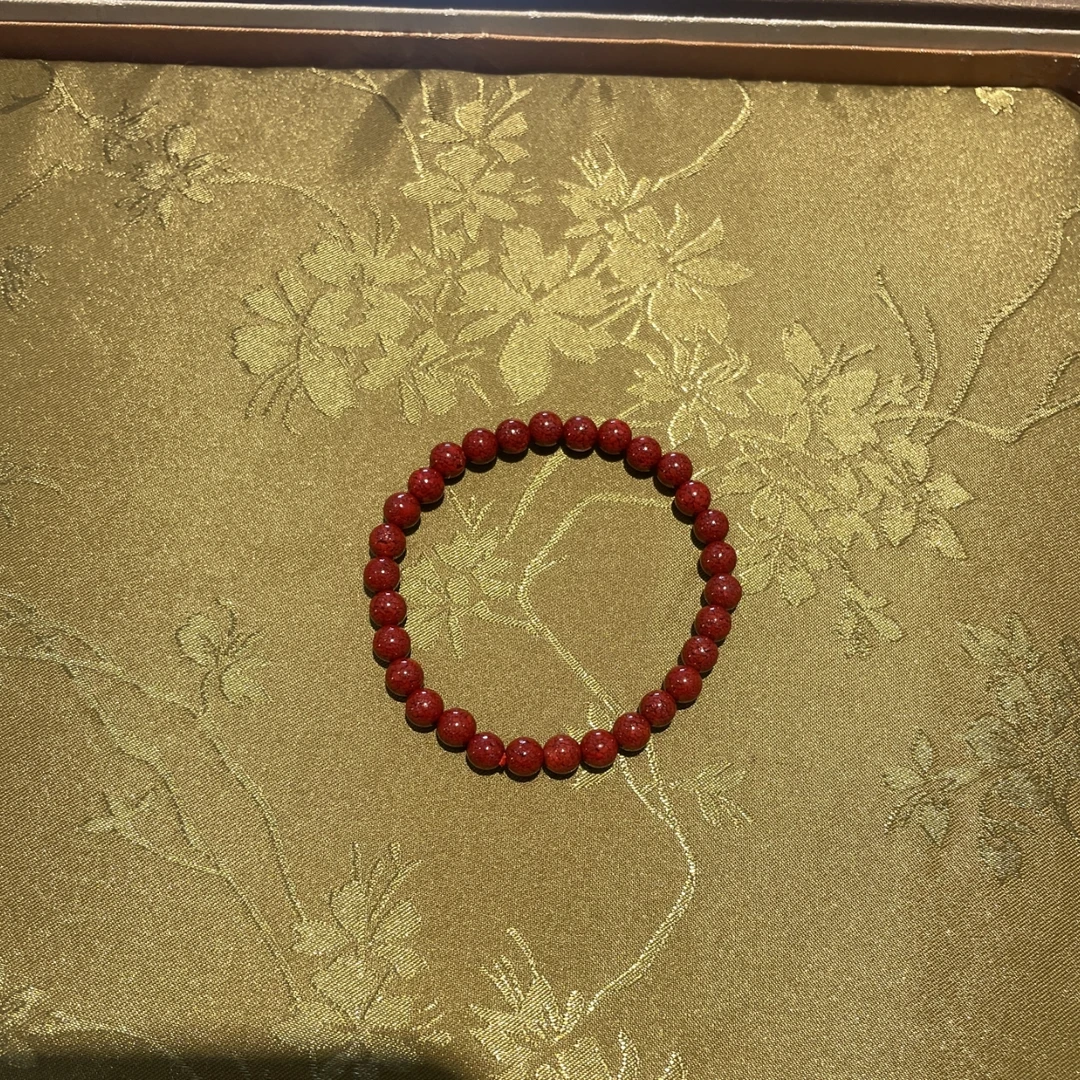 含辰砂工艺品朱砂晶体砂6mm手串（多样性发1件）