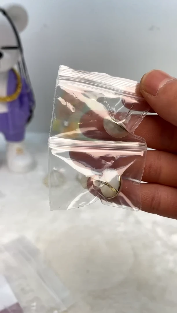 耳饰拼合珍珠（马贝珠）18K金镶嵌15-16