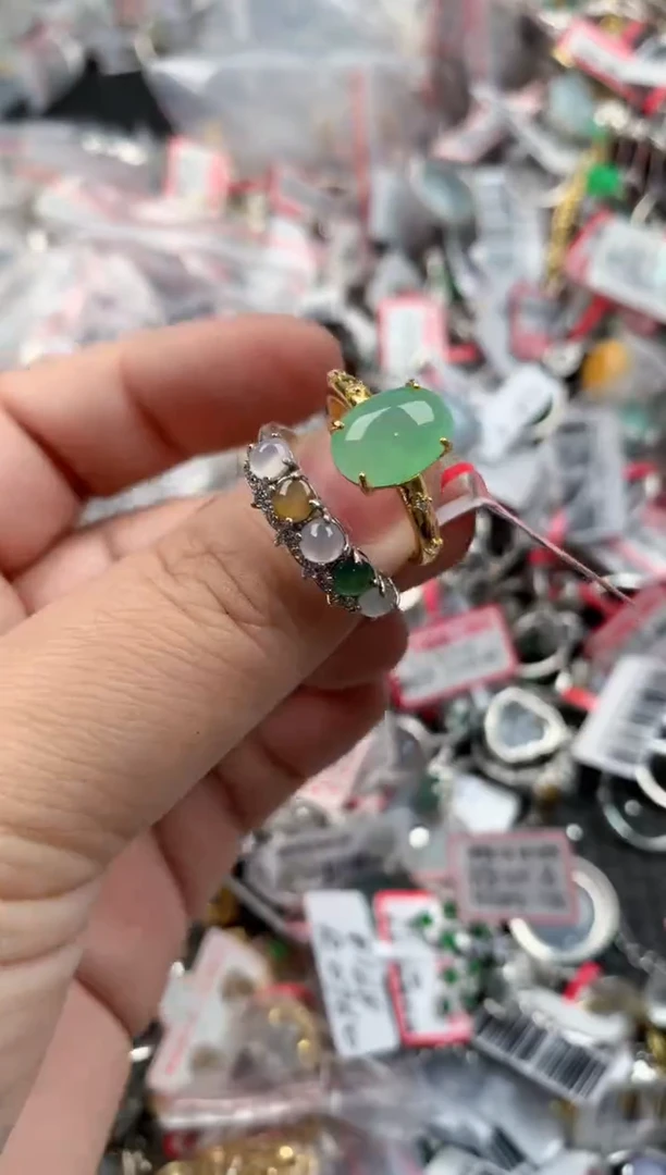 银S925镶嵌戒指翡翠55555   4