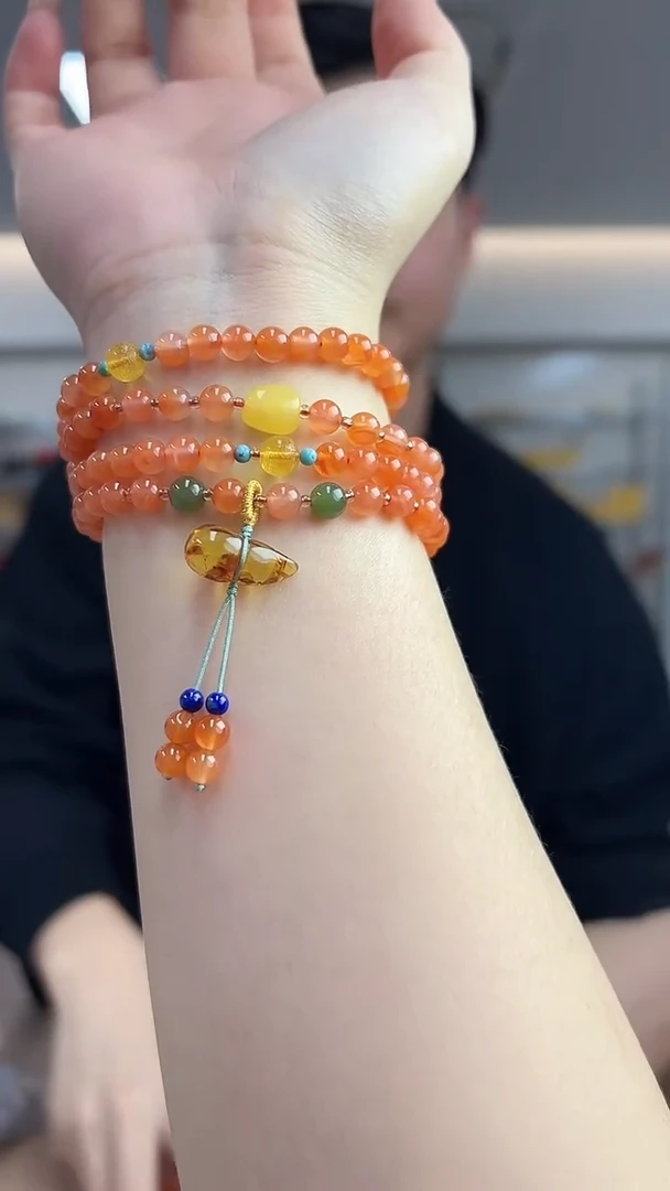 【闪购商品】南红玛瑙颈饰未镶嵌108项链5-6m