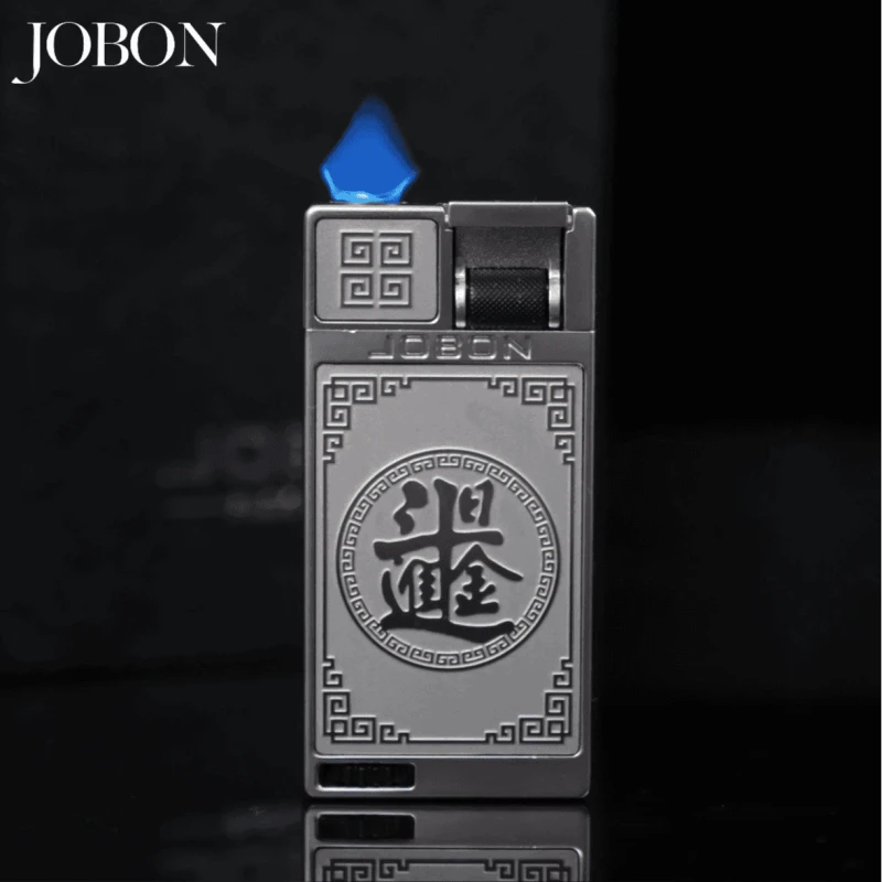 中邦320d充气打火机日进斗金扁火防风高档创意个性复古收藏男礼物