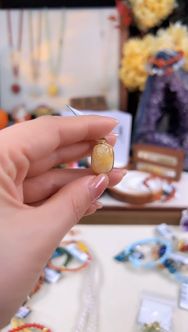 【闪购商品】琥珀手链银S925镶嵌@@B998J016466