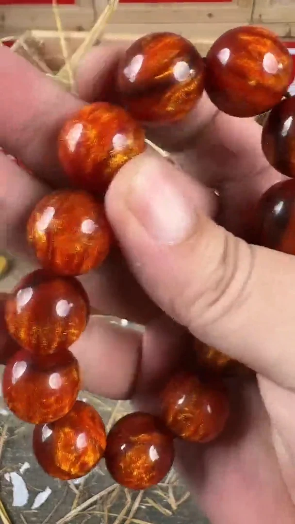 手串菩提根/象牙果老料金丝