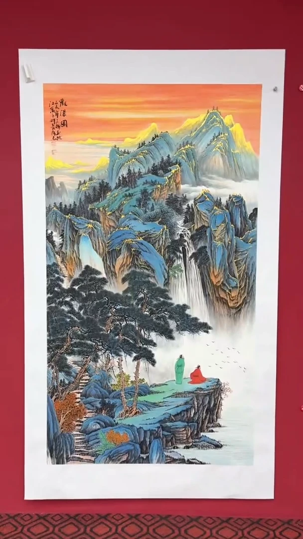 国画国画绘画山水花鸟平尺