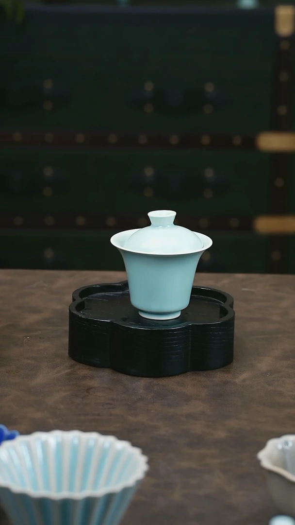 【闪购商品】W宝丰宋官窑原产地仿古釉汝瓷盖碗