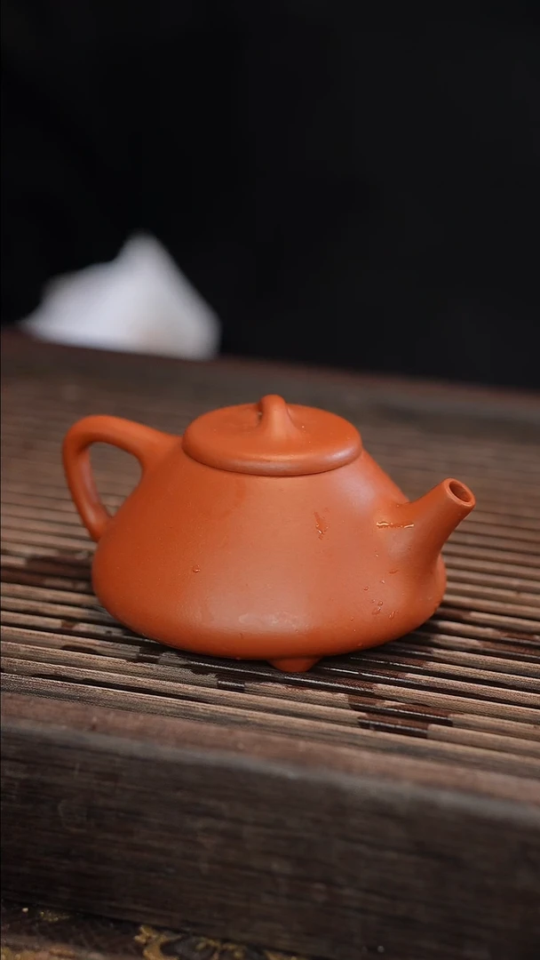 茶壶紫砂子冶石瓢 朱泥 半手工 180cc