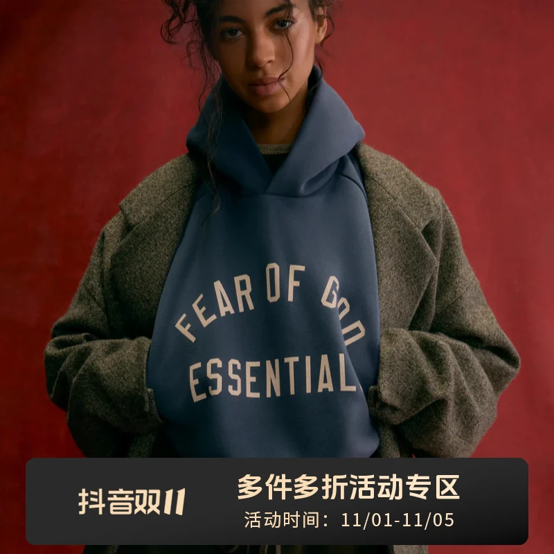ESSENTIALS FEAR OF GOD美式经典修身连帽卫衣外套女款