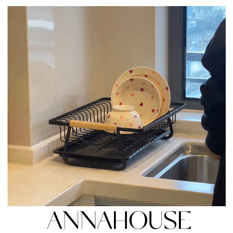 ANNAHOUSE小户型厨房沥水碗碟架台面沥水碗架置物架碗碟收纳AX