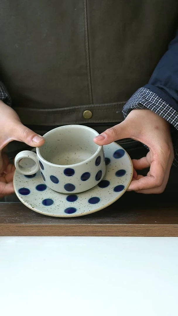 【闪购商品】陶瓷蓝宝石咖啡杯碟套装200ml@4-2@