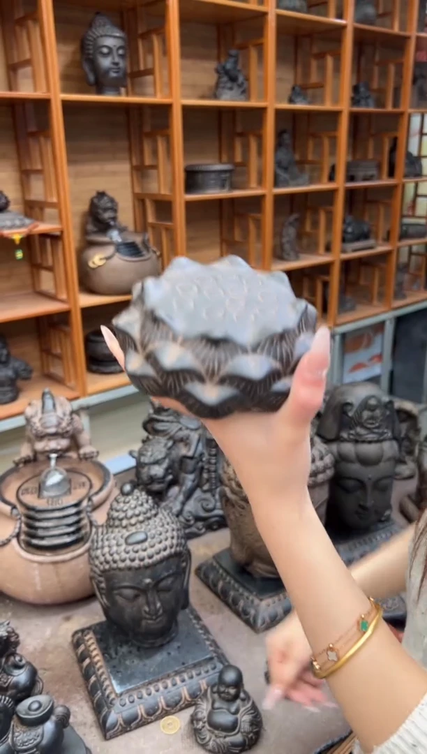 陶土【火山泥】莲蓬实心底座