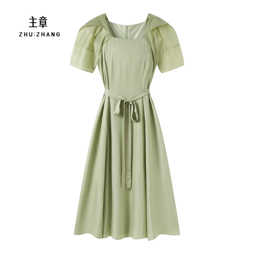 主章ZHUZHANG法式气质泡泡袖连衣裙ZGXX7801XY
