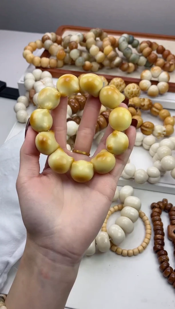 手串菩提根/象牙果腮红猫 象牙果风化猫头20mm+手串