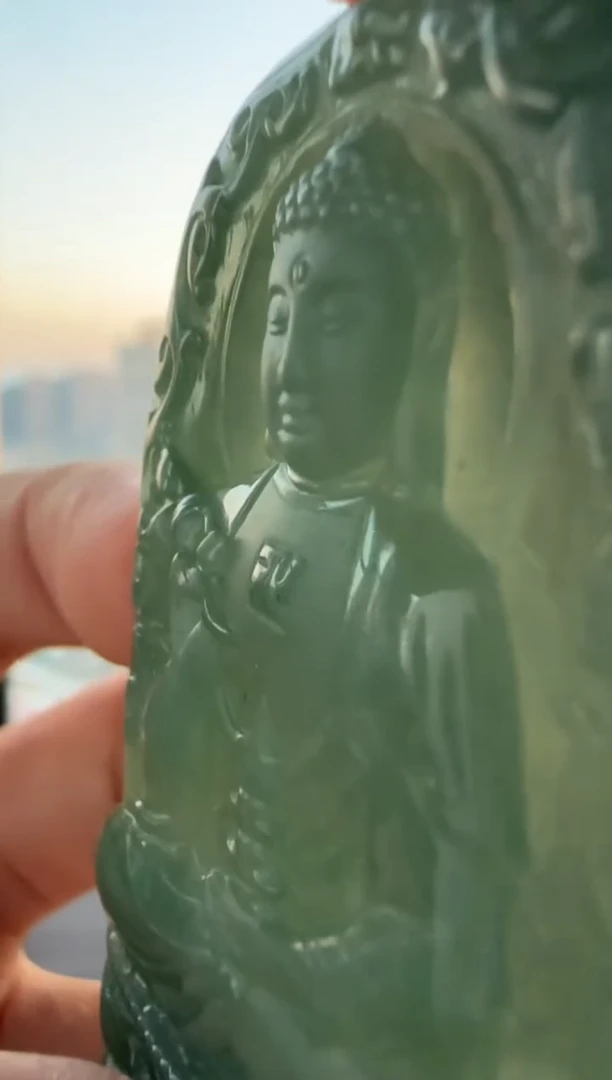 颈饰未镶嵌翡翠天然翡翠A货孤品一件