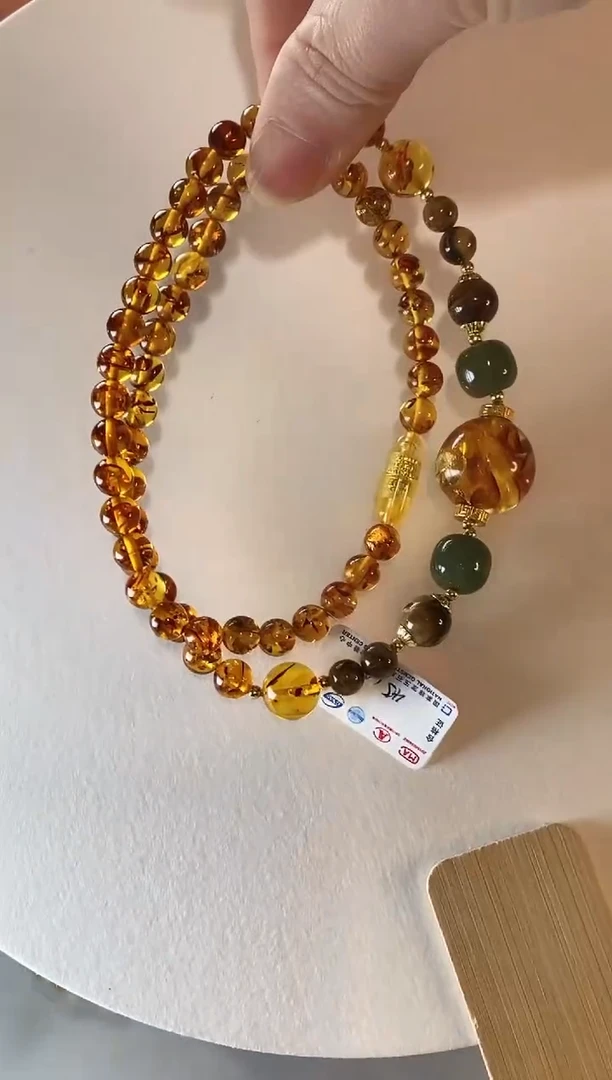 【闪购商品】琥珀颈饰未镶嵌花珀锁骨链