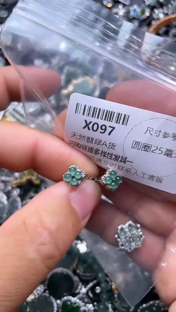 【闪购商品】翡翠颈饰未镶嵌X097耳扣