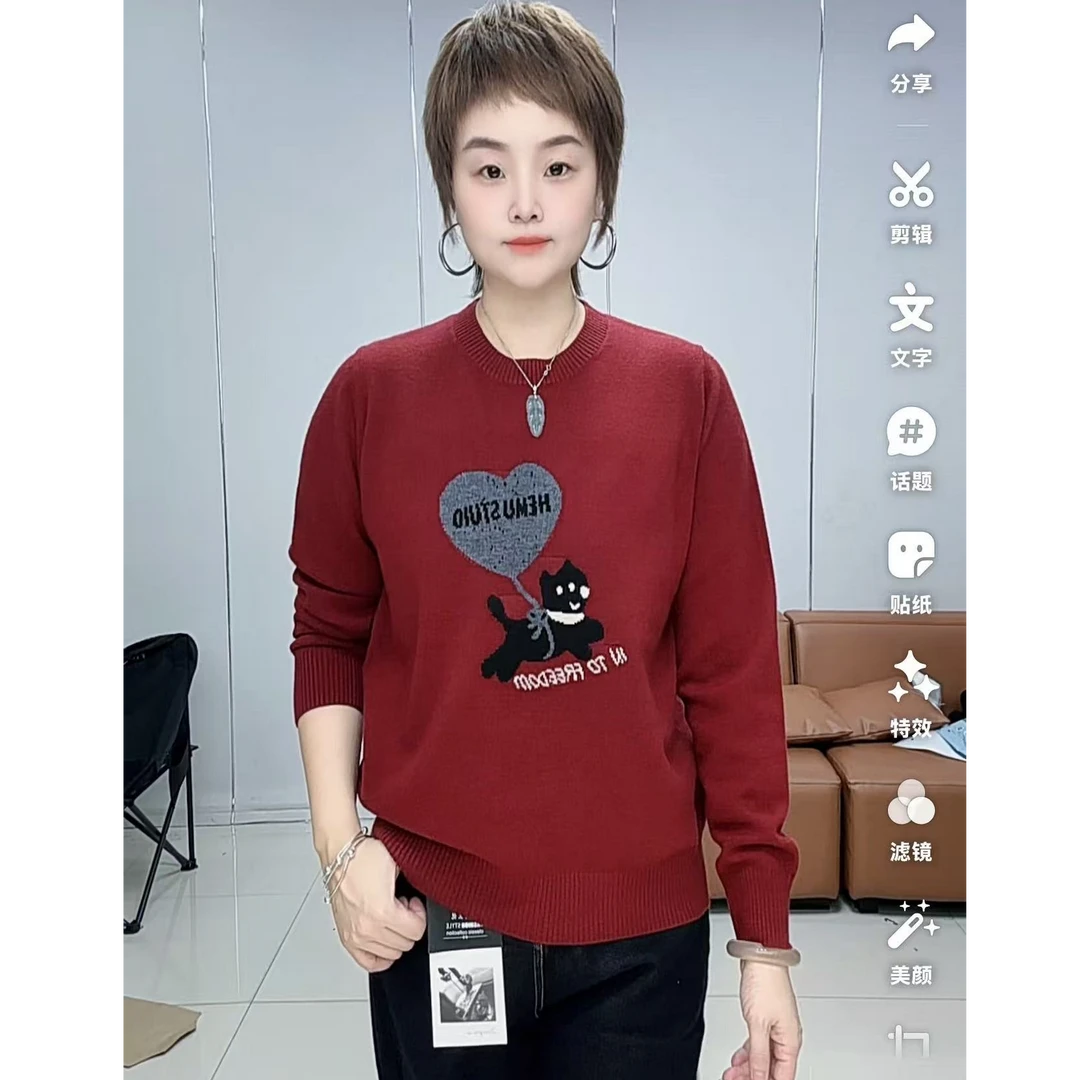 小施家白马南韩高端气质工艺图显瘦高货针织衫509