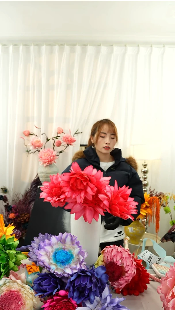 永生花洋蓟  霸王花  四个头  【红色】A383
