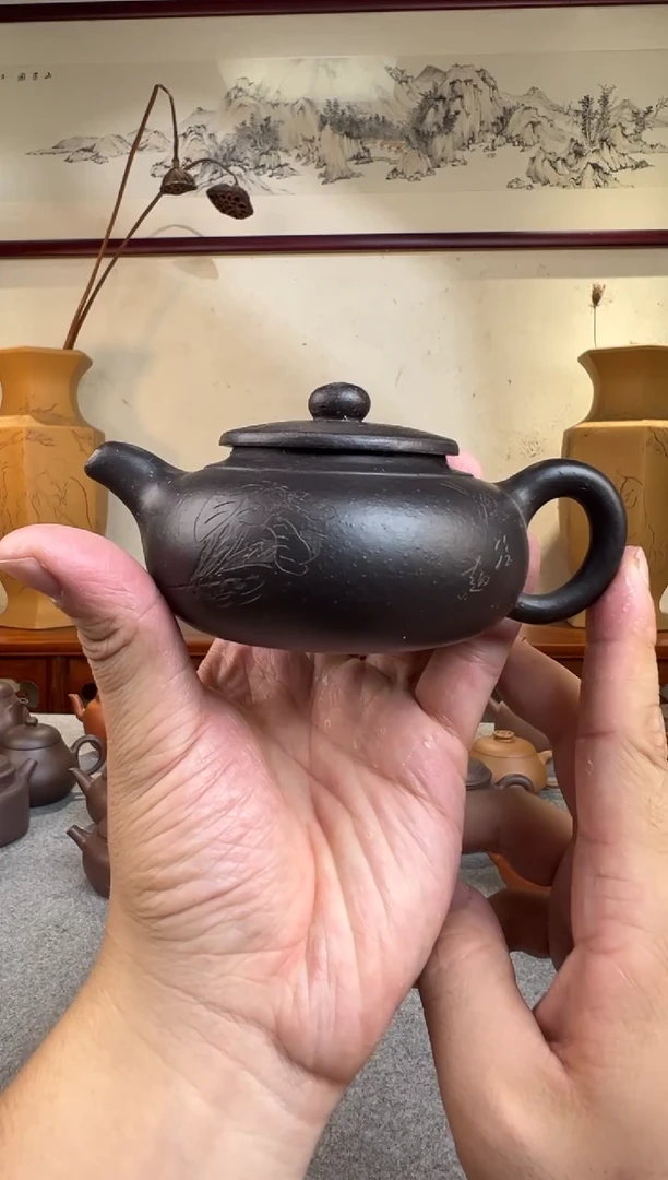 茶壶紫砂古风 黑料 二十多年前老壶