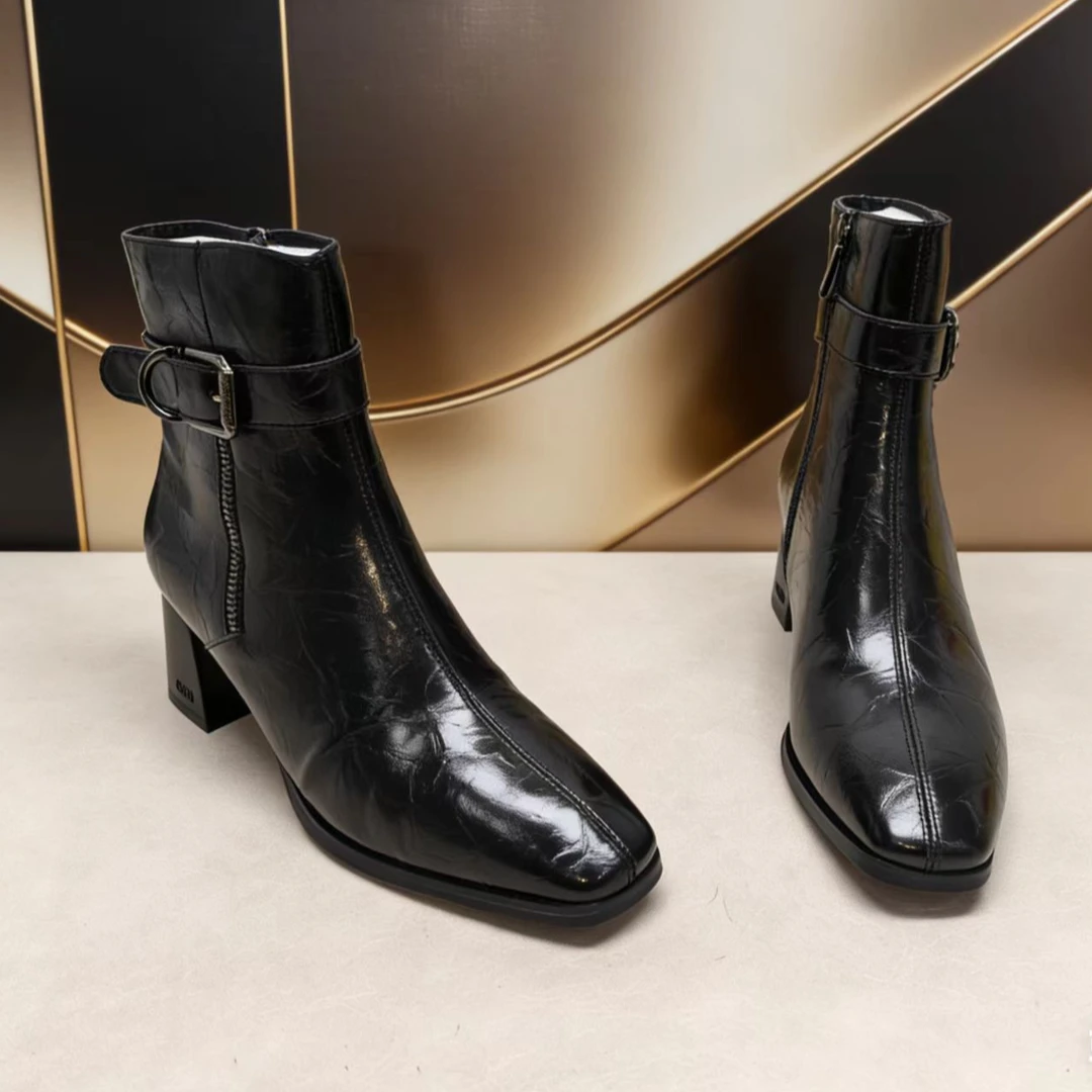 H2688-6国际鹏时尚英伦风秋冬加绒瘦瘦靴方头