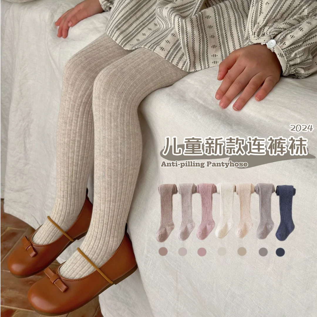 A6568儿童连裤袜女童打底裤春秋宝宝袜裤大屁屁纯色百搭连脚裤袜