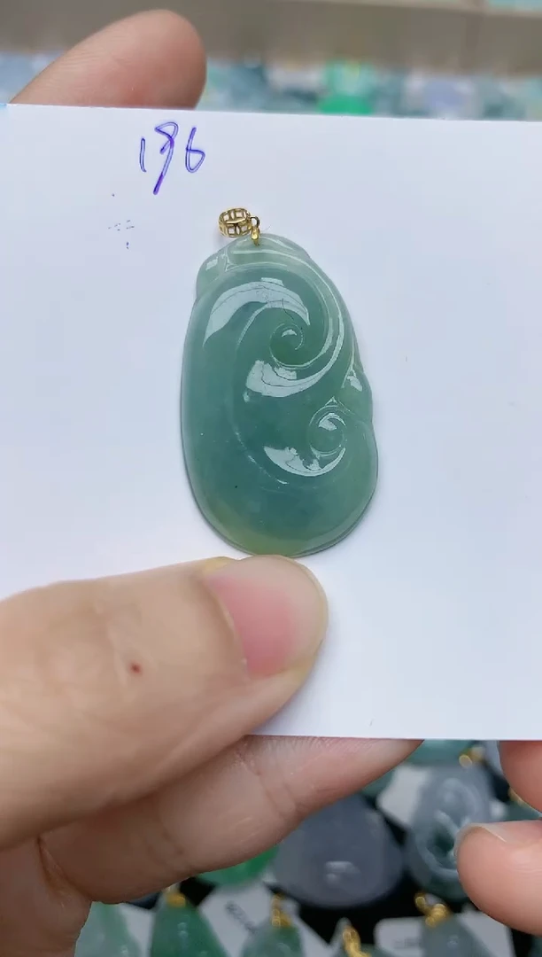 【闪购商品】翡翠颈饰18K金镶嵌天然翡翠A货（多样性发其一）196