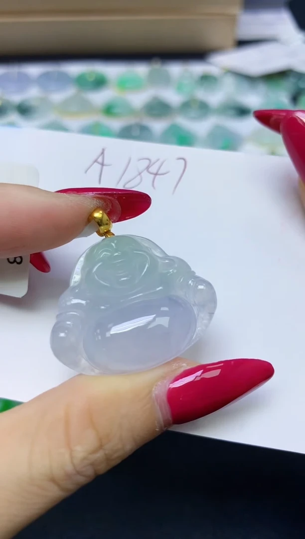 颈饰18K金镶嵌翡翠天然缅甸A货翡翠百元以上9元证书费自理