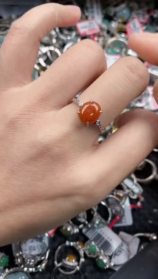 银S925镶嵌戒指翡翠11                5