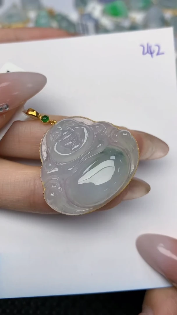 【闪购商品】翡翠颈饰18K金镶嵌 天然翡翠A货