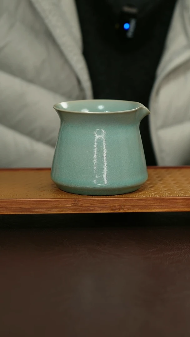 摆件瓷原矿原釉汝宋汝瓷 公道杯