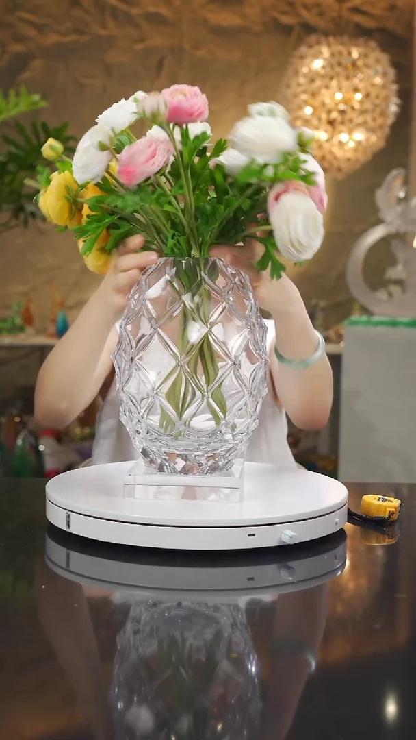 琉璃手工艺品福利水晶凹切面花瓶