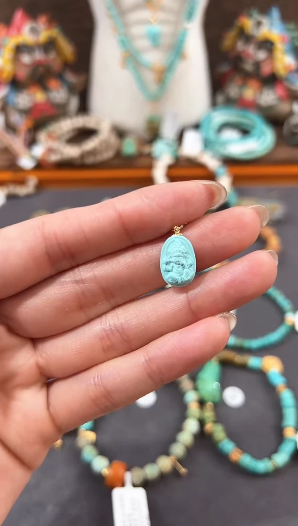 【闪购商品】绿松石提溜18K金镶嵌绿松石提溜