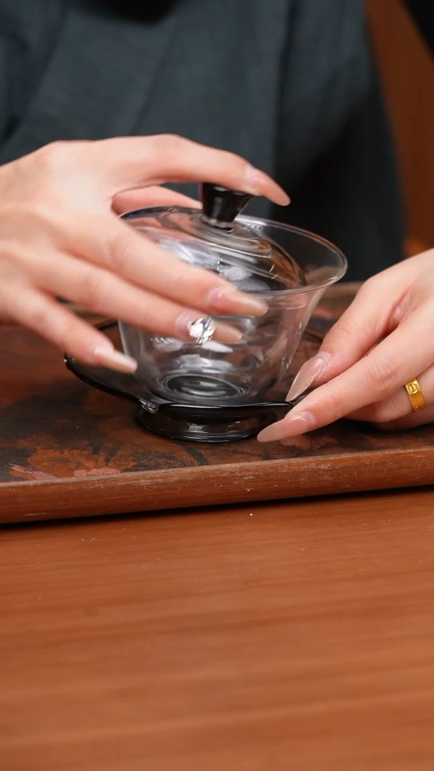 【闪购商品】禾器/荷叶盖碗/浅黑色/定制版