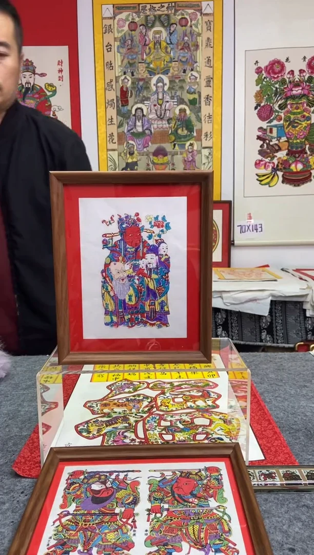 十寸摆台福禄寿老画手工制作精品