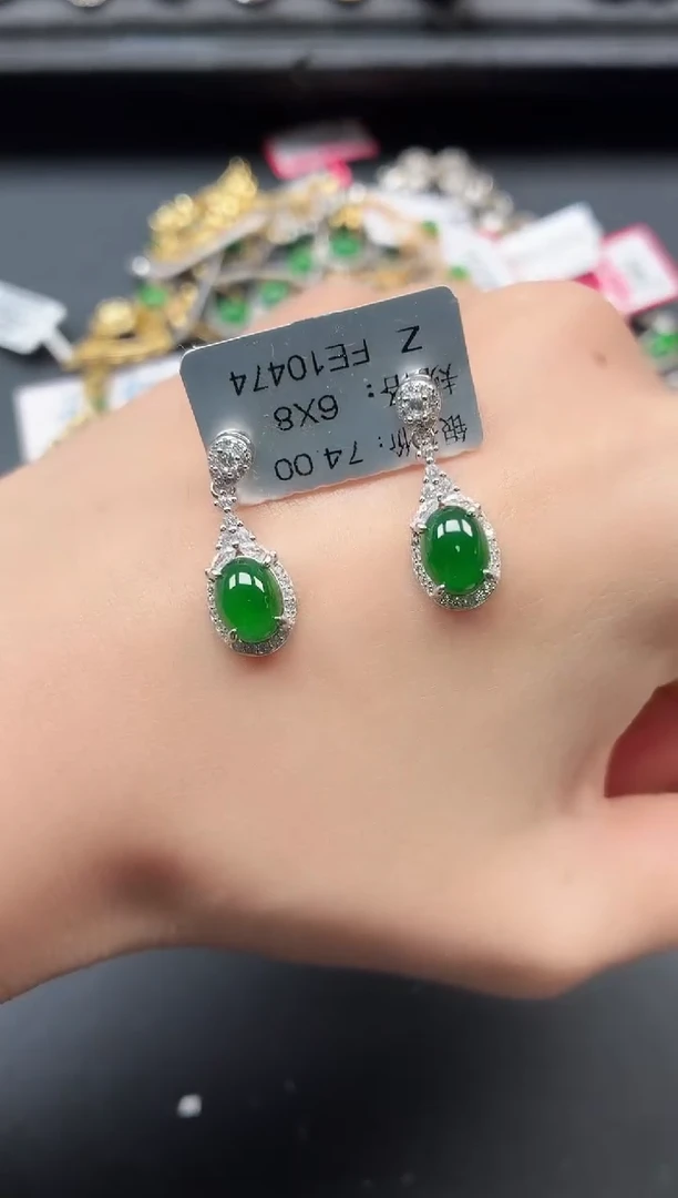 银S925镶嵌戒指翡翠1