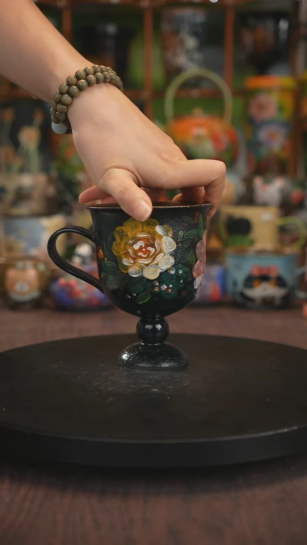 紫砂油画手绘釉下彩